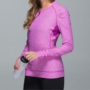Lululemon Think Fast Long Sleeve- Heathered Ultra Violet- Size 8